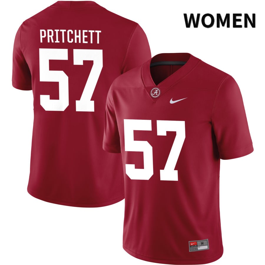 Alabama Crimson Tide Women's Elijah Pritchett #57 NIL Crimson 2022 NCAA Authentic Stitched College Football Jersey TY16L67YZ